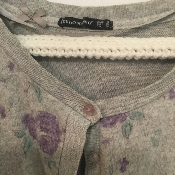 Grey Cardigan with Purple Flowers - Picture 5 of 8